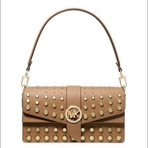 Stunning 🤩 NWT Medium Studded Leather Convertible Shoulder Bag